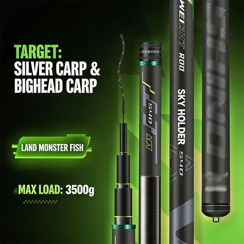 40T Toray High Carbon 20kg Heavy Long Multiple Sections Carp Rod XF 5.4-10m Ultra Light Strong Long Casting Rod