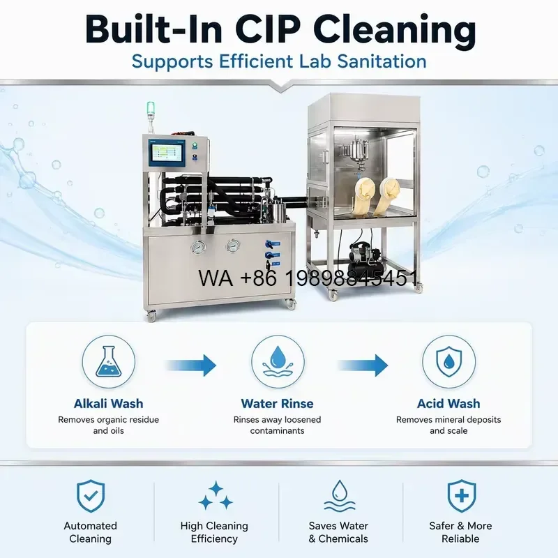 Wmwmnu for Multi Purpose Lab UHT Pasteurizer Simulating HTST Automatic Operation 5 50L H Capacity 80 150 Working Temp