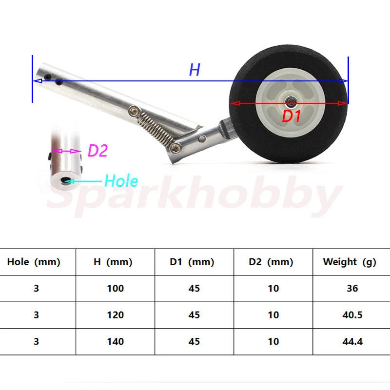 1PC 100 120 140mm ze stopu aluminium teleskopowe podwójne sprężyny dwukołowy klęczący zestaw do lądowania dla RC puszczania samolotów samolot