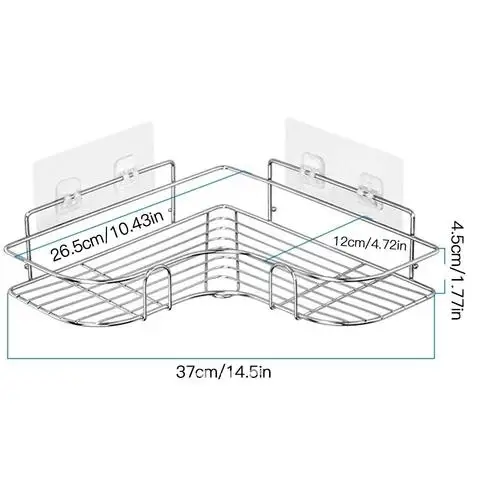 Spice Rack Shelf Kitchen Bathroom Storage Corner Wall Container Rustless Shelf Non-drilling