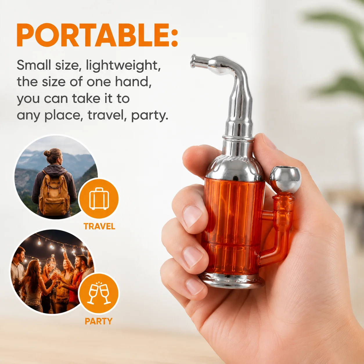 Mini Filter Hookah Hose Portable Handheld Smoking Water Pipe Small Shisha Set Mouthpiece Shisha Accessories Gift for Men Women