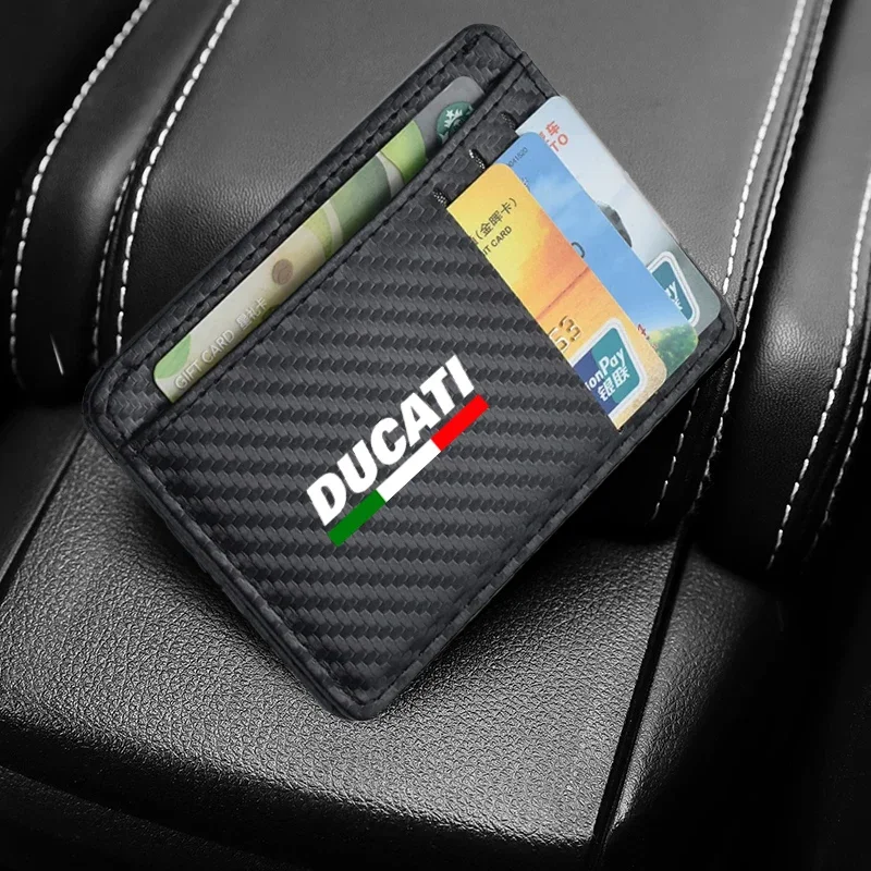 Men's Slim Minimalist Front Pocket Wallets RFID Blocking Credit Card For Ducati Hypermotard 950 939 821 796 SP 1100 Accessories