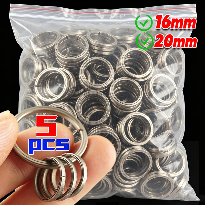 16/20mm Titanium Alloy Key Rings Metal Buckle Pendant Man Car Keychain for Male Creativity Gifts Crafts Key Ring DIY Findings