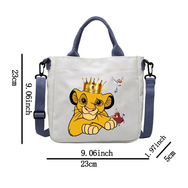 Mufasa Lion King Shoulderbag Boy Girl Disney Anime Pattern Crossbody Bag Cute Portable Large Capacity Storage Bags Daily Handbag