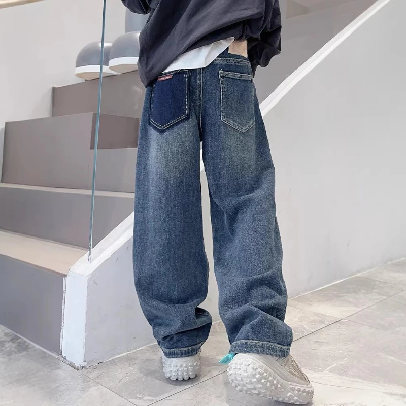 

2026 Boys‘ Straight Leg Jeans, Spring Autumn Casual Pants for Big Kids Comfortable Denim Trousers New Arrival