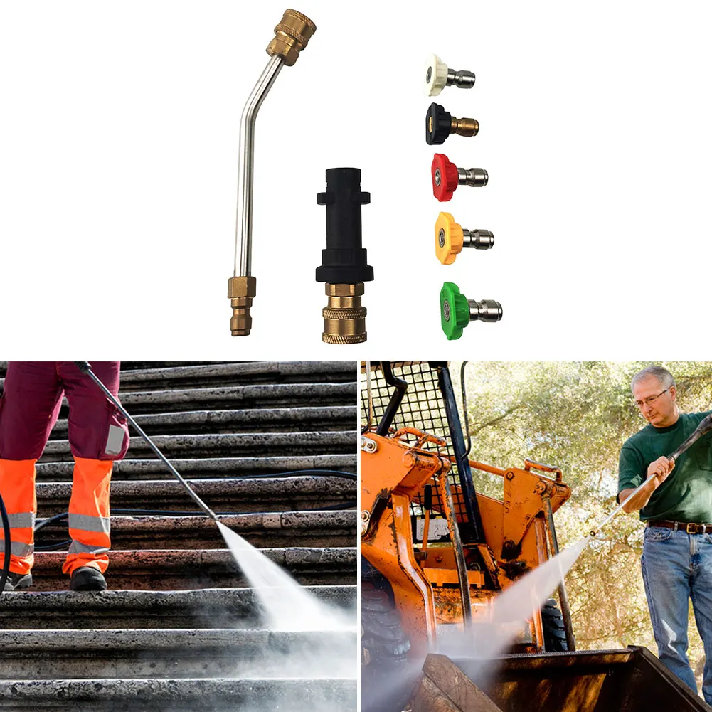 

Car Pressure Washer Gun Adapter + 30 Degree Extension Wand Lance + 5pcs Nozzle Tips for Karcher K2 K3 K4 K5 K6 K7 Accessories