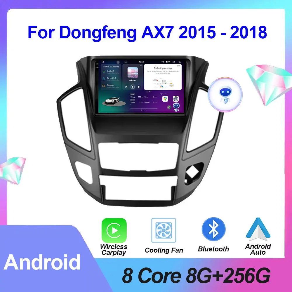 Android Auto Car Multimedia Video Radio Player GPS Navigation Stereo For Dong feng AX7 2015 - 2018 WIFI Wireless Carplay Tools