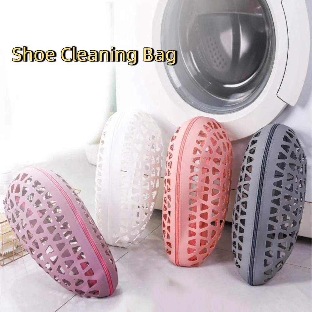 

2Pcs Silicone Shoe Washing Machine Bag Anti-Deformation Easy to Clean Shoe Cleaning Bag Reusable Shoes Laundry Bags Dryer
