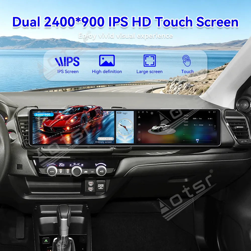 Dual 12.3” Triple Screen Android 15 CarPlay For Honda City 2020–2026 GPS Navigation Car Radio HD Touchscreen Stereo Auto Head