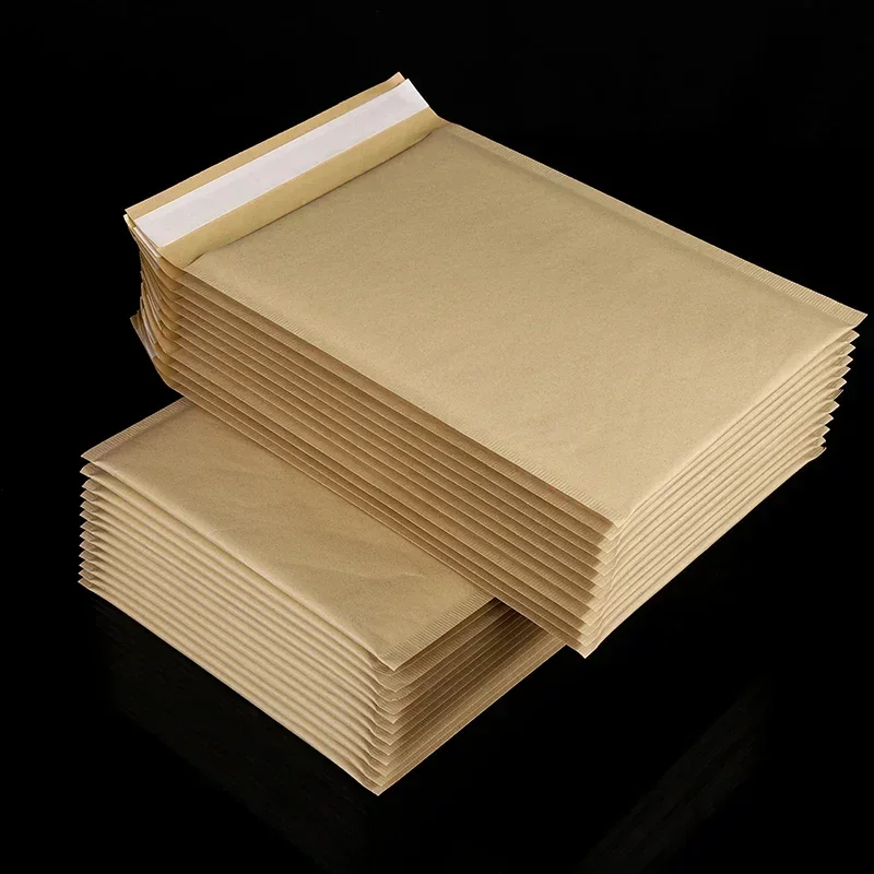 Kraft paper bubble envelope bags Express logistics transport package Thick shock-absorbing bubble self-adhesive shipping bagss