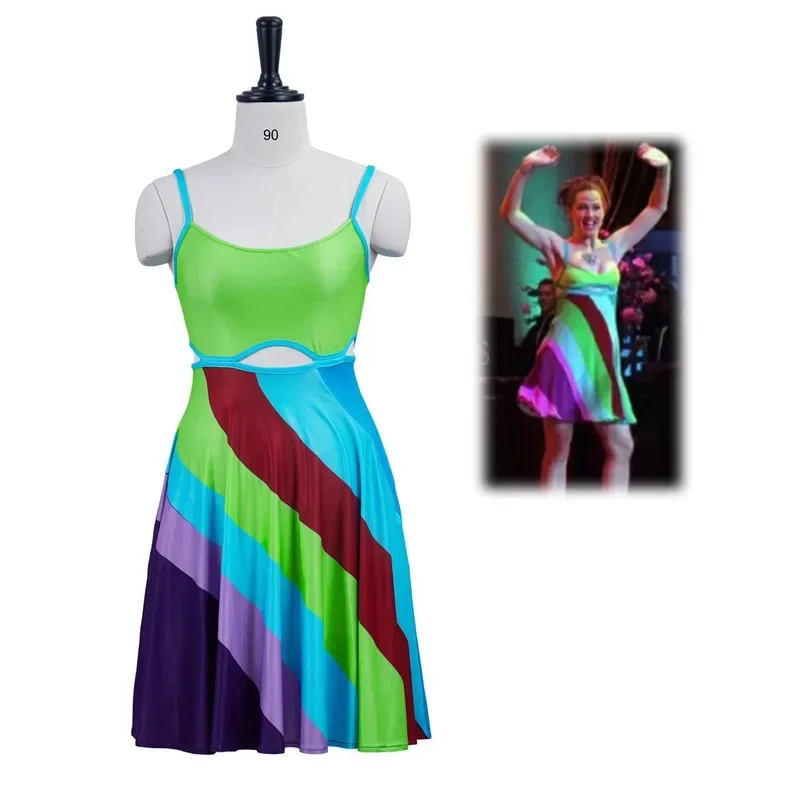 Movie WOMEN'S 13 Going on 30 cosplay costume Jenna Green sexy dress spaghetti strap mini Fancy * 8 * q