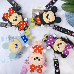 Disney Mickey Mouse Shoulder Bag Anime Cartoon Minnie Mouse Silicone Children's Coin Purse Crossbody Bag Messenger Bag Gifts