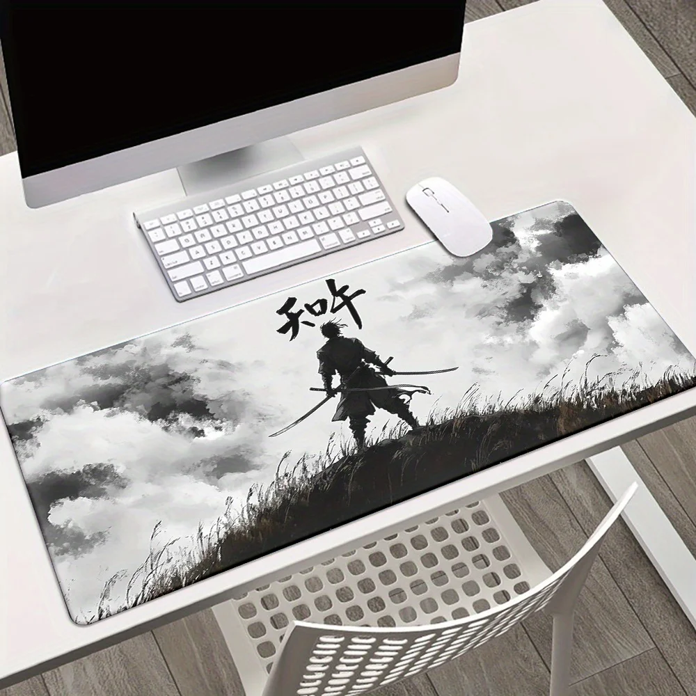 

Japanese Samurai Mouse Pad Large Rubber Base Anti-slip PC Desk Accessories Mousepad for Office and Gamer Keyboard Mats Decor Mat