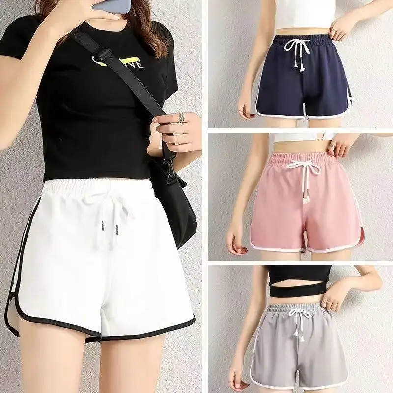 Sports Shorts Women Summer 2026 New Candy Color Anti Emptied Skinny Shorts Casual Lady Elastic Waist Beach Correndo Short Pants