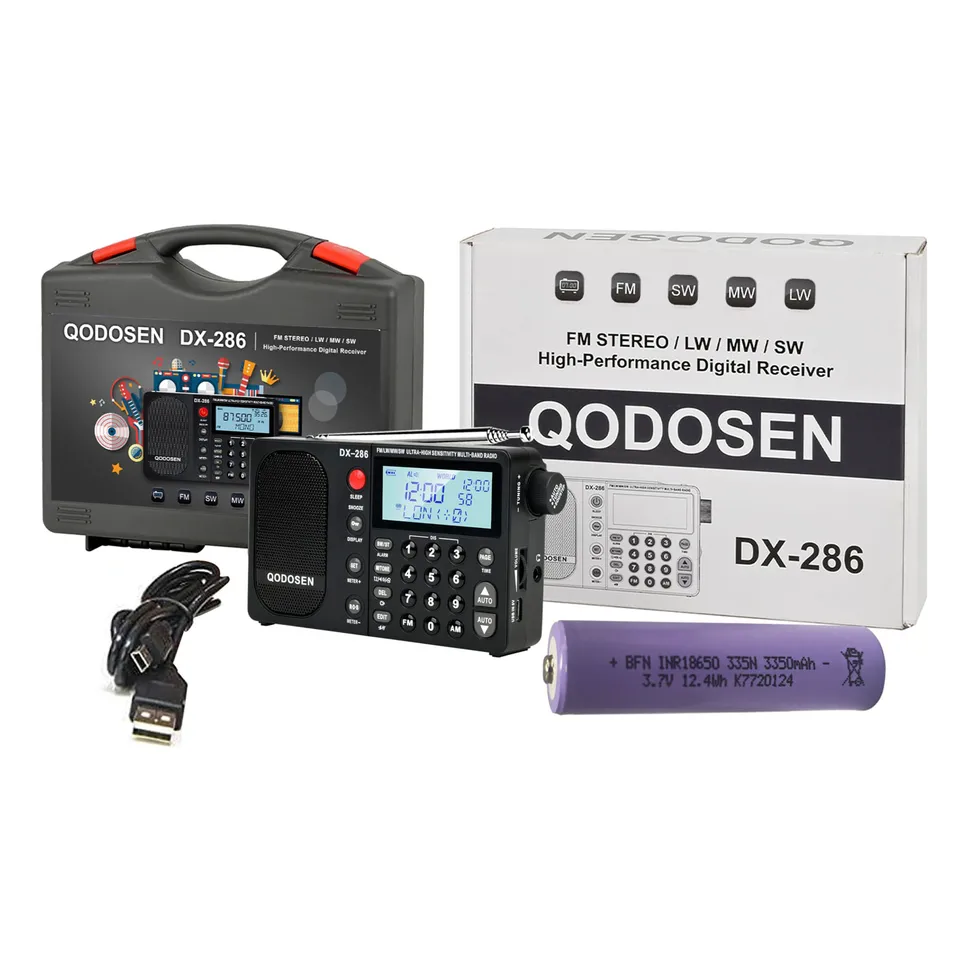 QODOSEN DX-286 ポータブルラジオ AM/FM/LW/SW デジタルワールドフル
