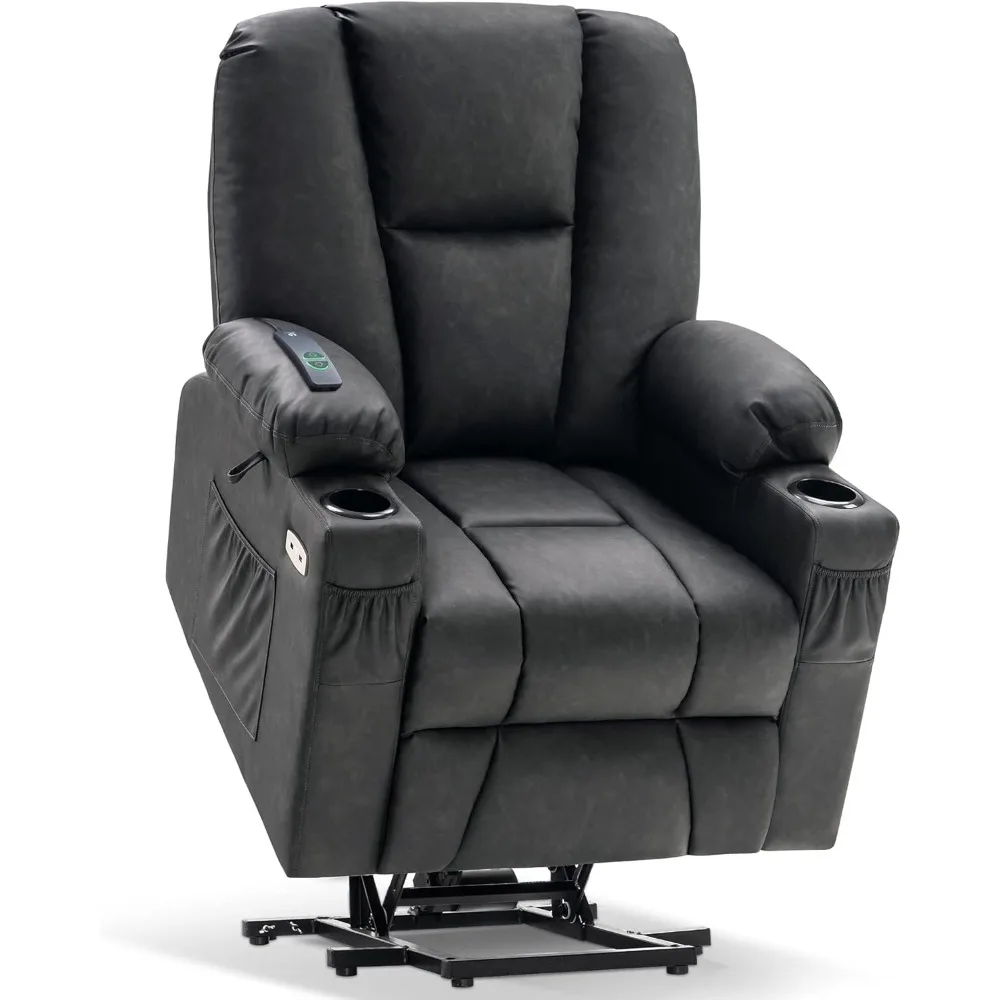 Power Lift Recliner Chair Sofa with Extended Footrest 3 Positions Hand Remote Control 2 Cup Holders USB Ports