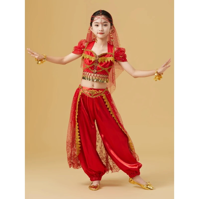 Danza nazionale per bambini danza dello Xinjiang danza danza del ventre abbigliamento da spettacolo per la giornata dei bambini