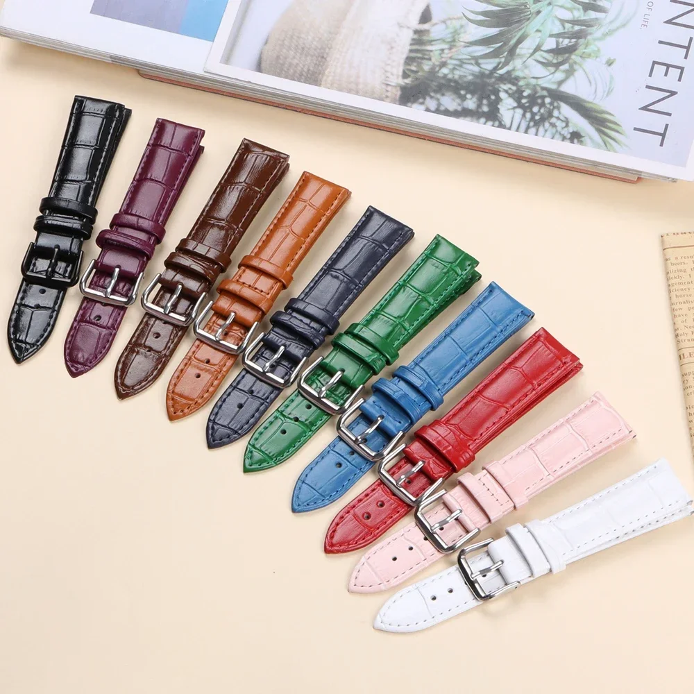 Watch Band Crocodile Pattern Leather Strap 16mm 18mm 20mm 22mm 23mm 24mm Women Mens Replacement Universal Bracelet