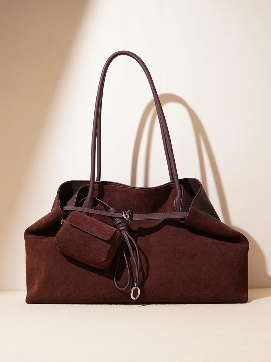 

Leather fashion new shoulder bag big bag retro style cowhide commuting high-end feeling large capacity women's tote bag