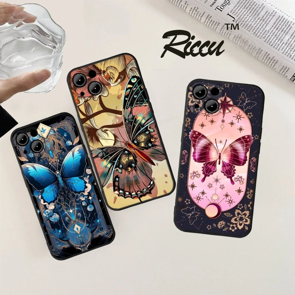 

Butterfly taroca Phone Case FOR IPhone 15 14 11 12 Pro 8 7 15 Plus 13 Pro MAX XR XS MINI SE 2024 Black Covers