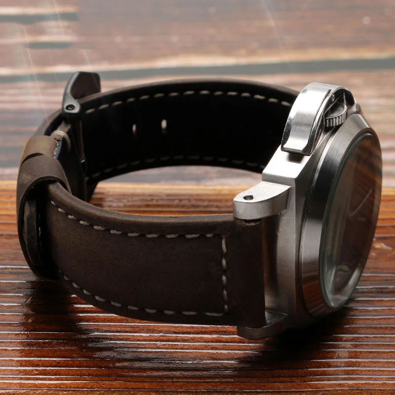 Matowy pasek ze skóry bydlęcej do zegarka Panerai PAM111 441 312 Breitling Hamilton Diesel Męski pasek ze skóry bydlęcej 22 24 mm 26 mm