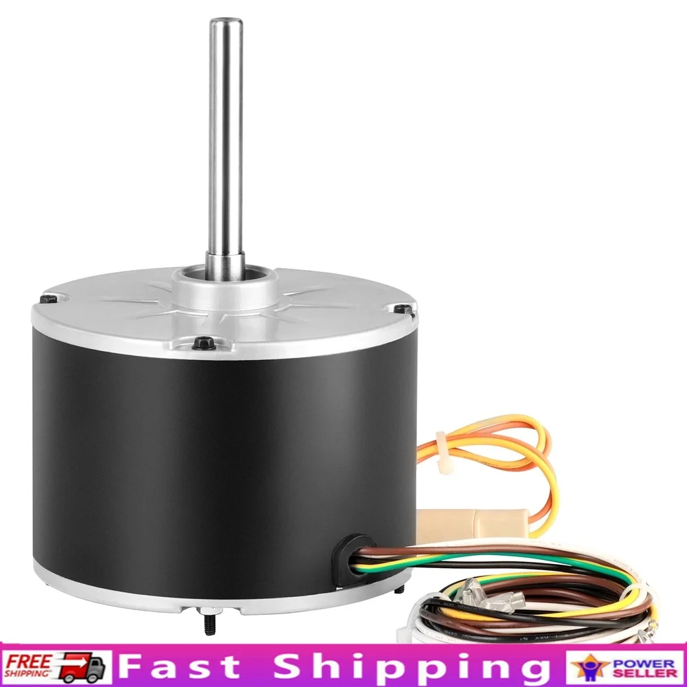 

1/10HP Condenser Fan Motor 1100RPM 208-230V Reversible Rotation Explosion-Proof Capacitor Overheat Protection Low Noise
