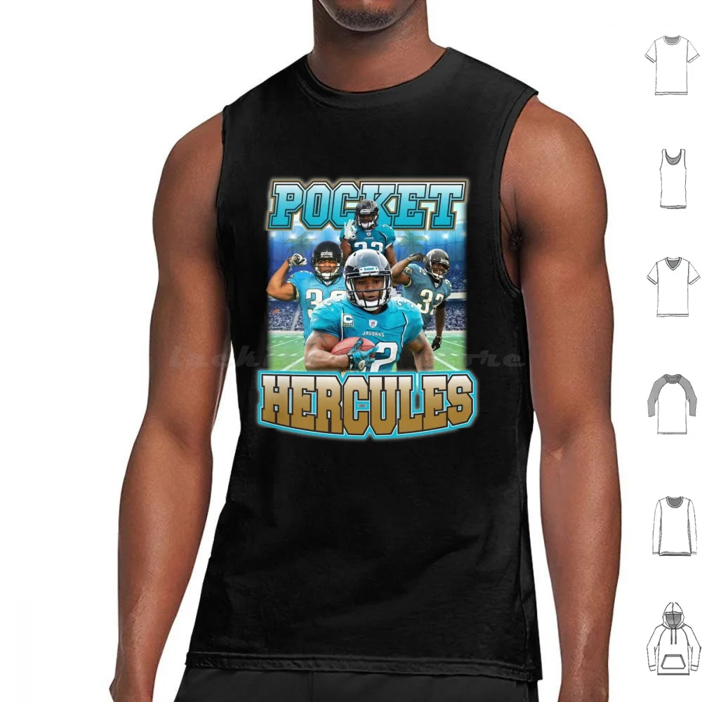 Pocket Hercules Tank Tops Print Cotton Football Running Back Mojo Pocket Hercules Throwback 90s Sports Retro Fun 80s