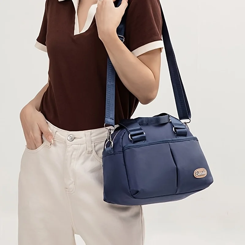 Women's Oxford Cloth Crossbody Handbag Tote Shell Bag Everyday Use Simple Shoulder Nylon Tote Bag