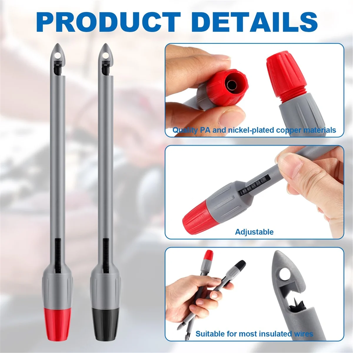 A56XQ 4pcs ลวดเจาะ Probe Kit,7.48x0.79 นิ้วสําหรับ TP81 มัลติมิเตอร์แรงดันไฟฟ้าโวลต์มิเตอร์เครื่องวัดอุณหภูมิการทดสอบ (2 มม.,4 มม.)