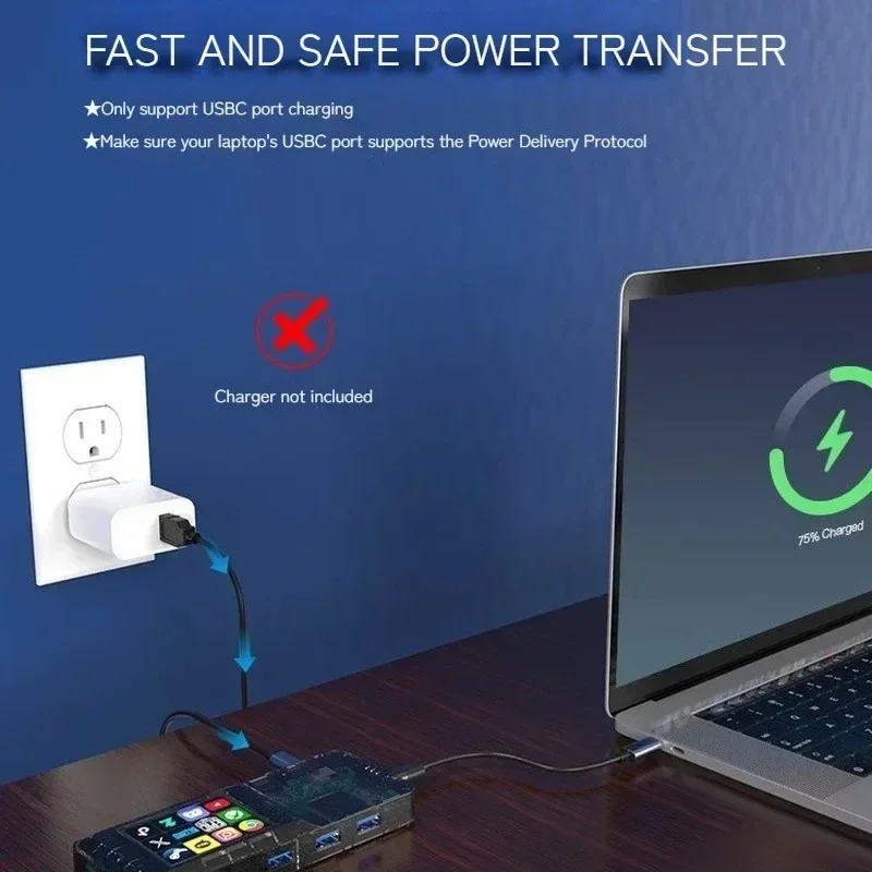 Mirabox H1 Type-C Visual Docking Station Network Port Docking Station with Console Custom Button TF/SD Card Reader Original