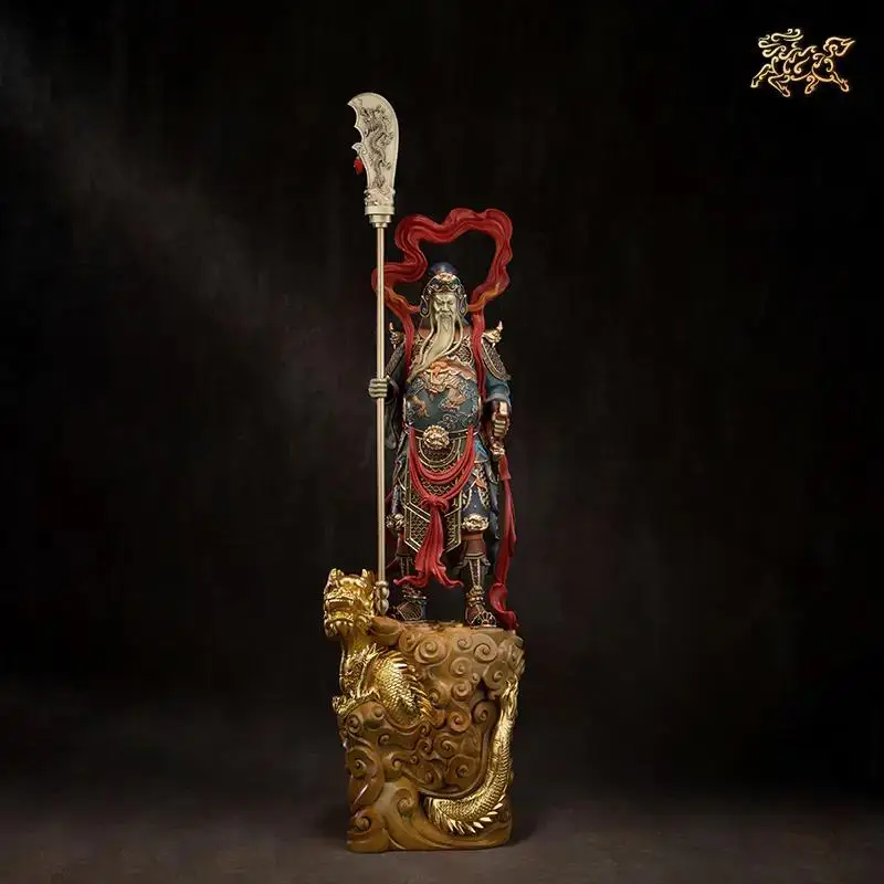 82cm Huge Large high grade GOOD LUCK God of wealth Dragon GUAN GONG Mammon Bronze statue HOME Shop Club BAR Company Patron saint