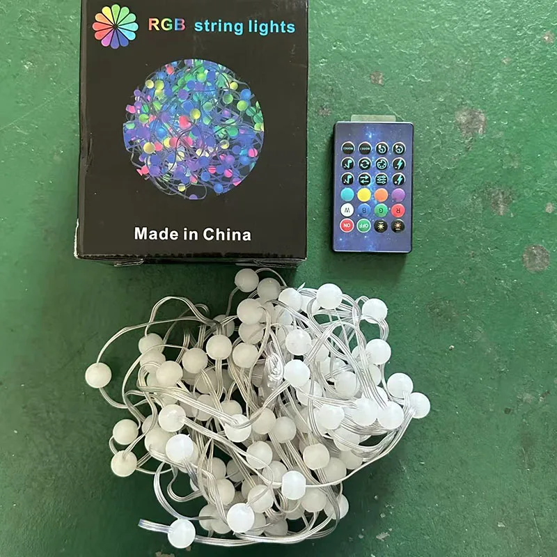 2026 NEW Waterproof RGBIC Round Ball LED String Lamp,Bluetooth APP Music Controller,5V USB Camping Garden Light