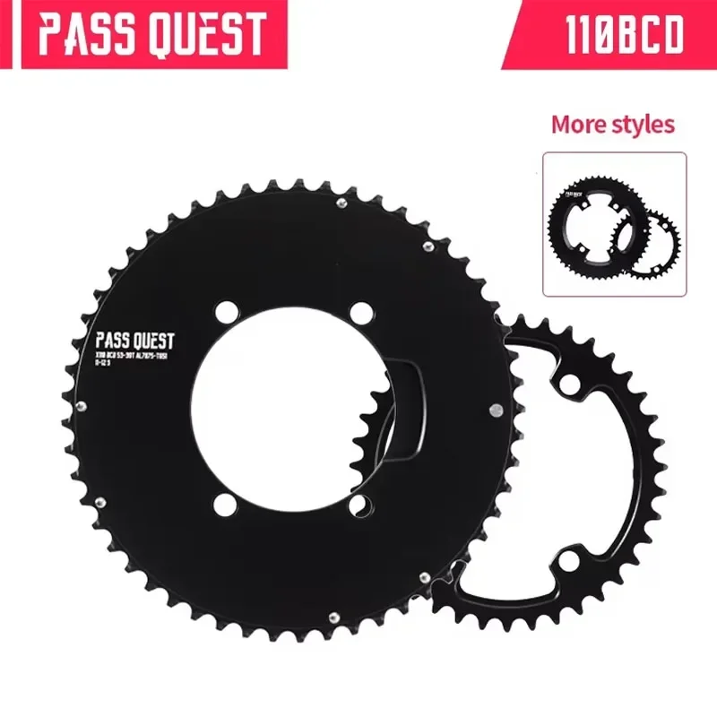 

PASS QUEST 110BCD for DA9000 5800 6800 2X Sprocket AERO crankshaft set Round black 9-12 speed Road bike Gravel bike Chainwheel