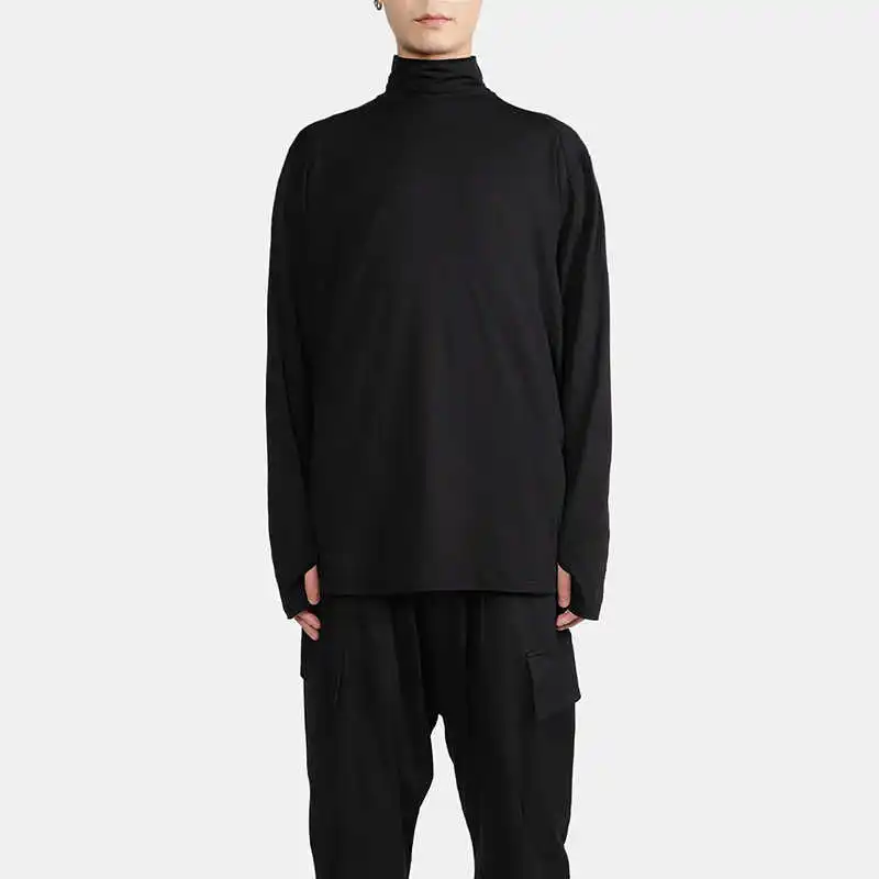 

YOJI OOAK Japanese original dark high neck base shirt men's trendy loose long sleeved T-shirt top