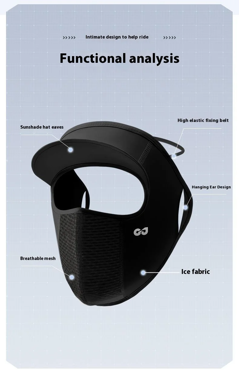 サイクリング日焼け止めフルフェイスマスク男性女性 Facekini アウトドアスポーツロードバイク電気自動車サンシェードつば抗紫外線マスク