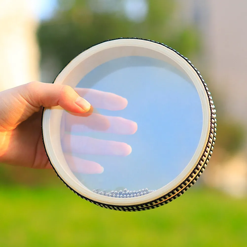1Pcs Transparent Wooden Sea Wave Drum Handheld Shaking Drum Musical Instrument Portable Educational Rhythm Development
