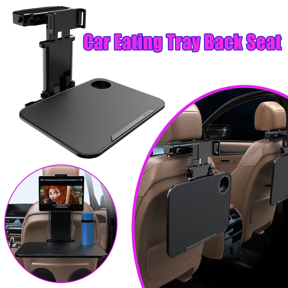 Foldable Car Back Seat Tray Table for Kids Work Eat Laptop Computer Travel Tray Desk Organizer with Phone Holder Stand