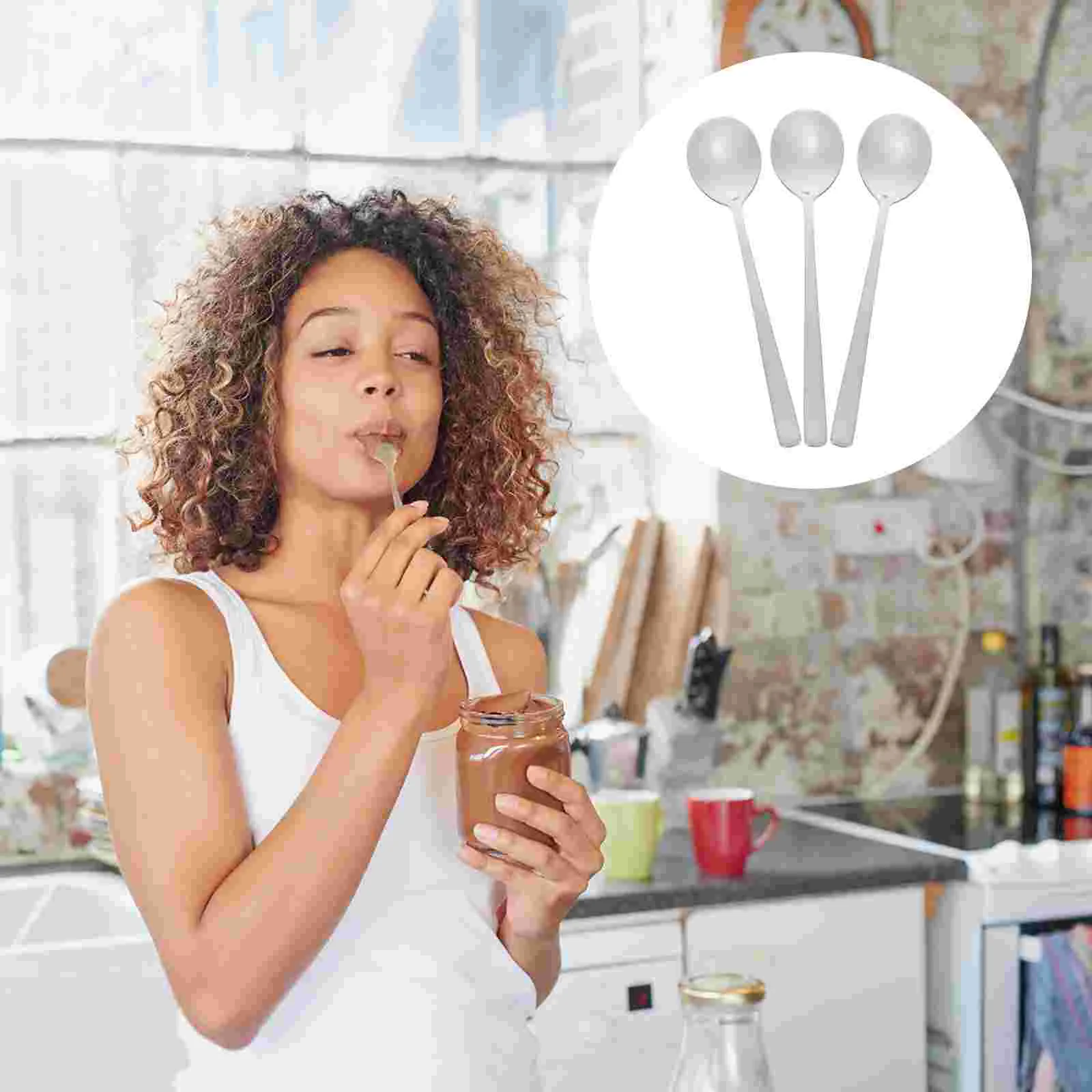 

12 шт. ложка, посуда, детская столовая посуда с плоским дном, ложки для сахара, мешалки для коктейлей, нержавеющая сталь, длинная ручка, десерт