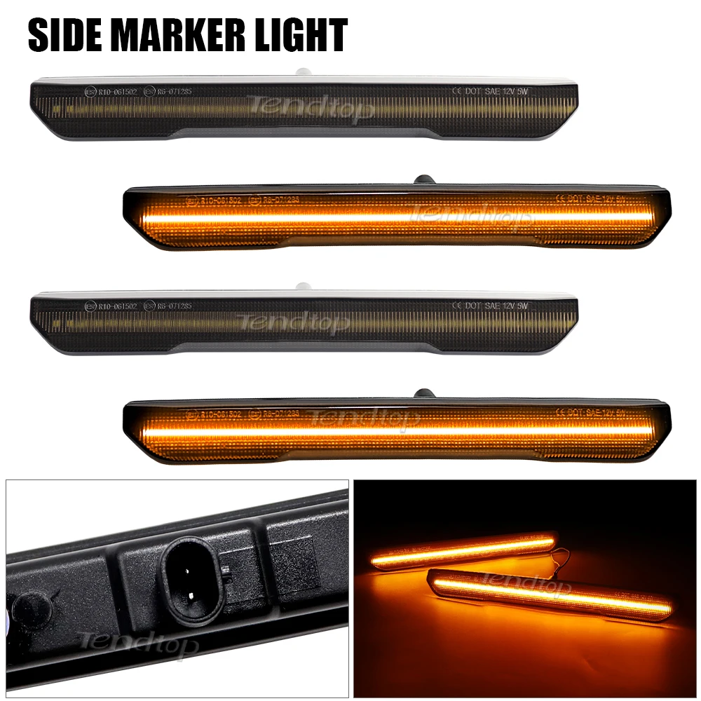 Smoked Lens Car Front Rear Fender Bumper Turn Signal lamps Side Marker Light for GMC Sierra 2500HD 3500HD 2020-2024 Pickup