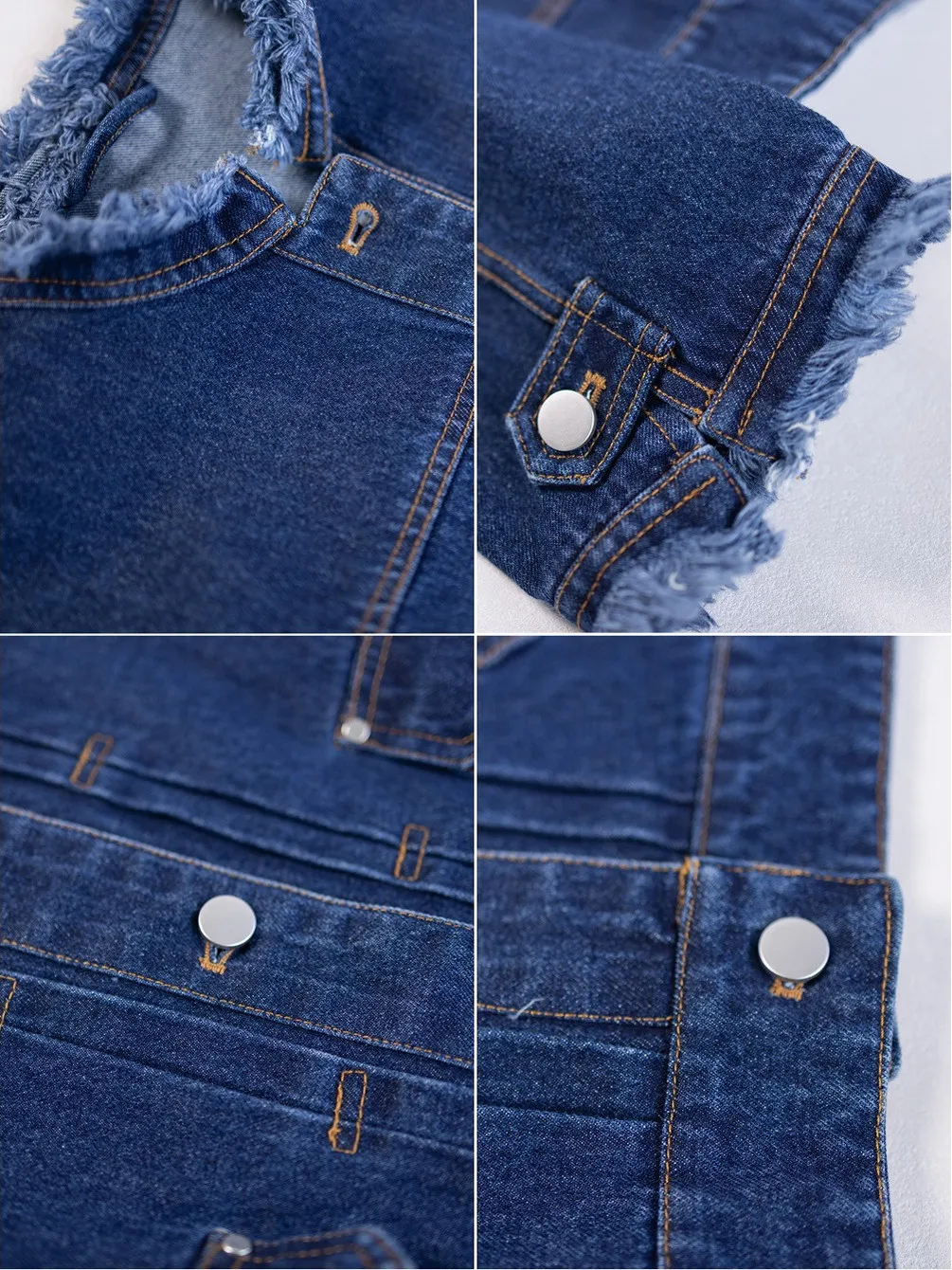 

Retro Waed Denim Jaet round Ne Frayed Hem Personali ort Coat Cool And Fierce Aosphere Windbreaker for Women