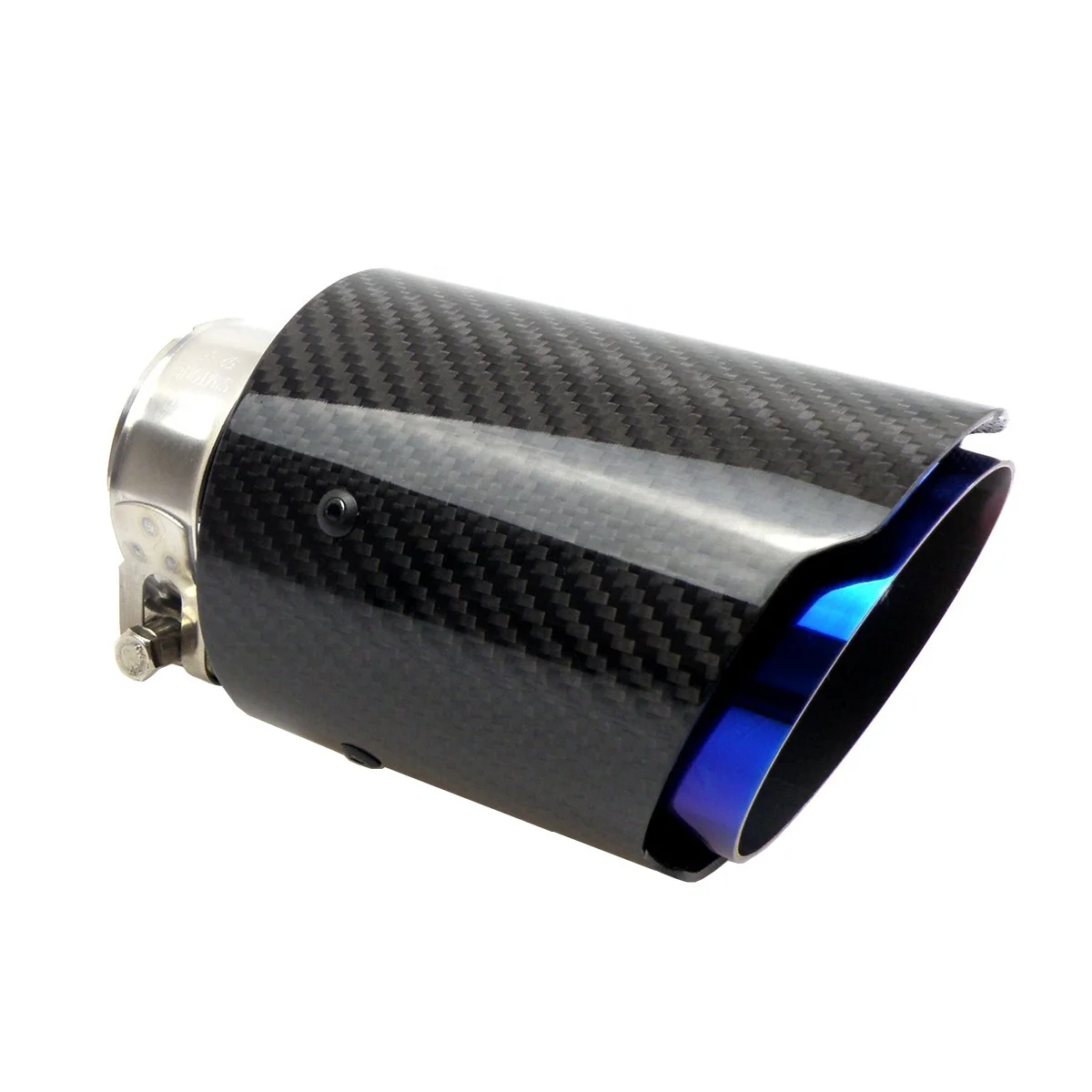 

Customized Logo Car Universal Glossy Carbon Fiber Exhaust Tip Burnt Blue SUS 304 Muffler Tip Carbon Fiber Tip Car Accessories