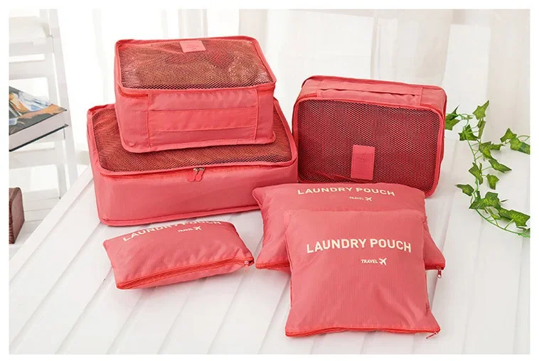 Reise-Aufbewahrungstasche, sechsteiliges Set, Gepäck, Kleidung, Sortiertasche, Geschäftsreise-Kleidung, Schuhe, Unterwäsche, Verpackung, Aufbewahrungstasche – Detail 13