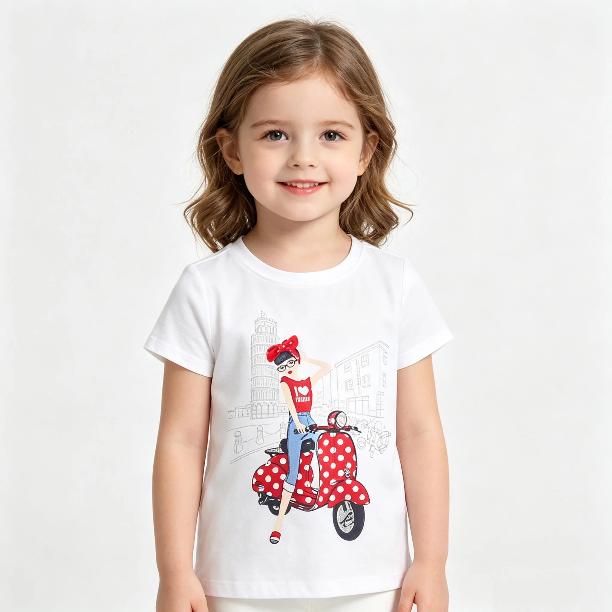 Cotton Baby Girls Tees Green Flower Short Sleeve T-Shirts Summer Girl's Tee Top Kids Sweatshirt Outfit Jumper