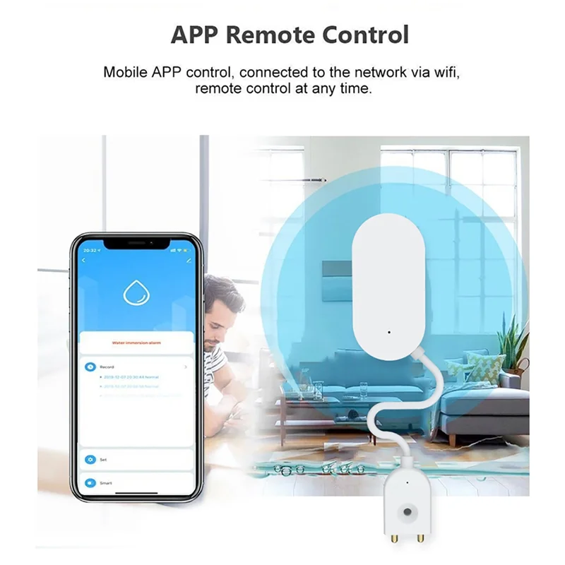 Tuya zigbee sensor de vazamento de água detector de vazamento sensor de água evitar vazamento de água para casa inteligente-tce