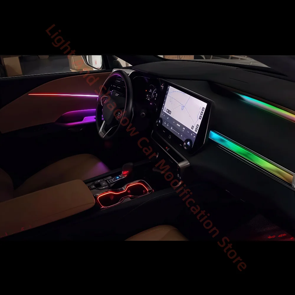 

Для Lexus RX 2023+ Динамическая хрустальная подсветка салона, атмосферная подсветка, подсветка подстаканников, светящаяся подсветка, новинка