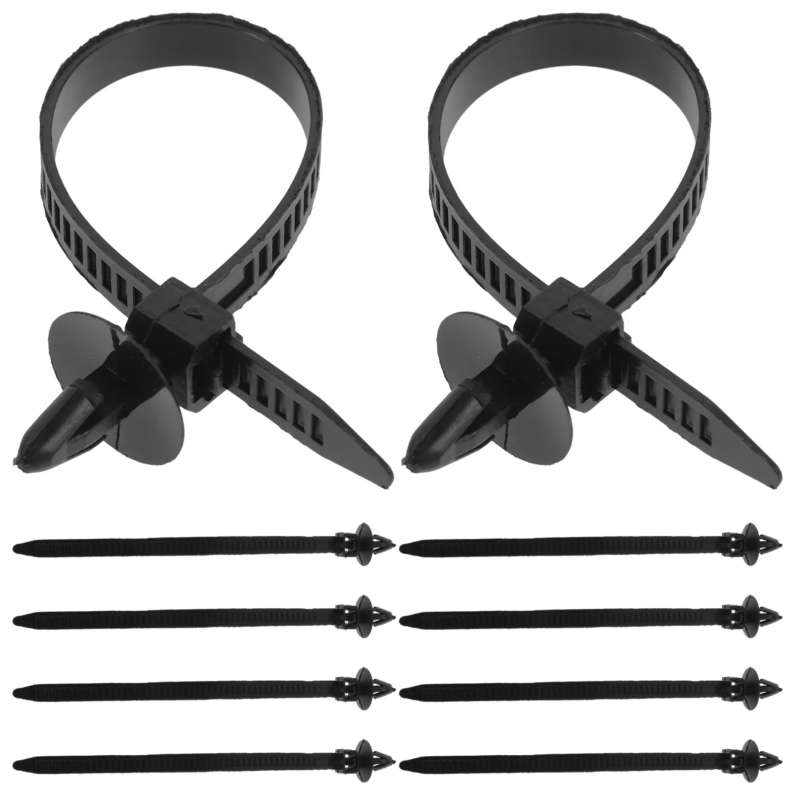 10Pcs Automotive Wire Harness Ties Plastic Push Zip Ties Styling Clips for Car Interior Exterior Wiring Secure Fastening Engine