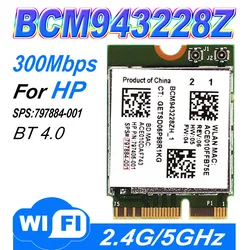 Broadcom-Adaptateur réseau BCM943228Z, mini carte PCI Express (M.2) 802.11 B/A/G/N, carte WIFI 300Mbps 2.4GHz/5GHz, BCMpayée ity 3228 BCM43228