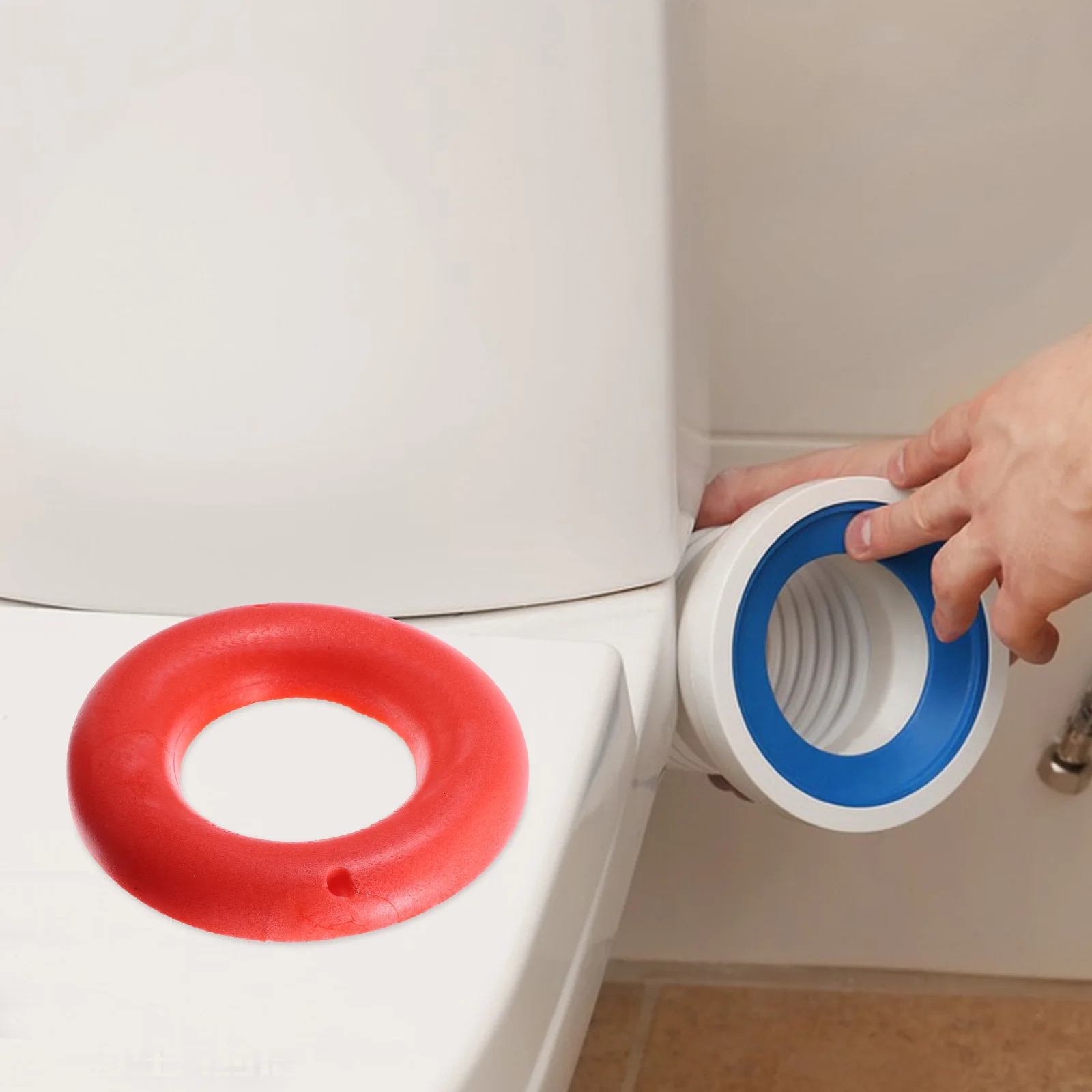 

Silicone Toilet Gasket Seal Red Toilet Tank Replacement Parts Repair Kit For Bathroom Fixtures Waterproof