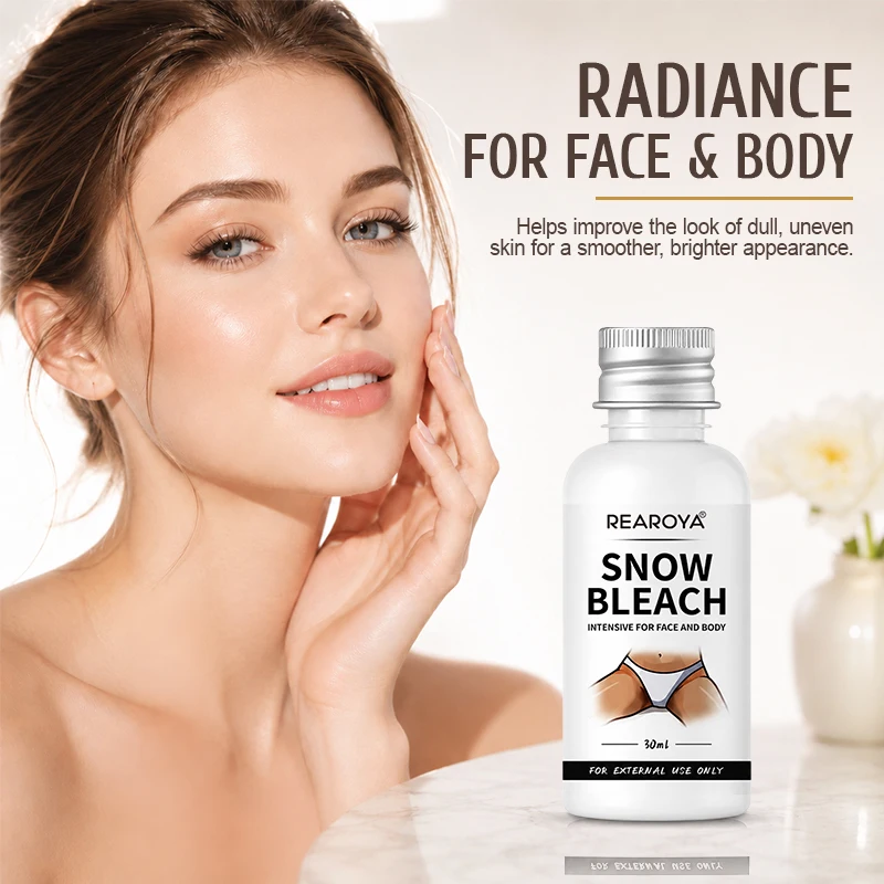 Snow Bleach Skin Lightening Cream For Underarm Bikini Elbow Knee Dark Spots Brightening Body Bleaching Lotion For Face Body