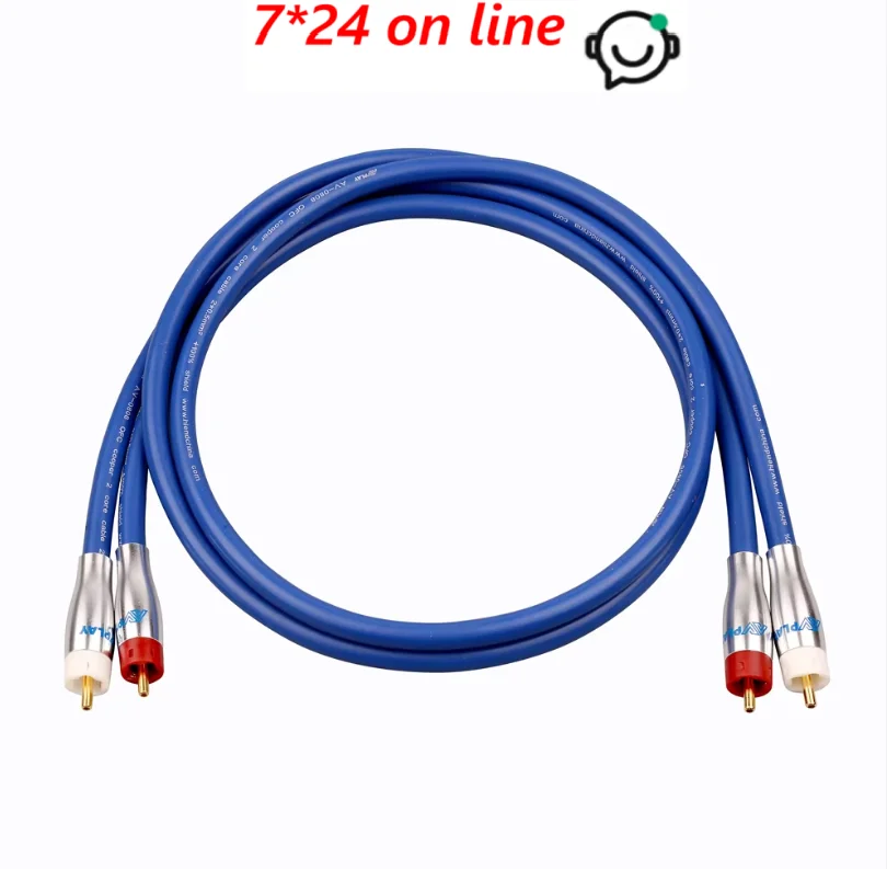 AVplay AV-0801 HiFi Audiophile Hi-end High Quality Top Class Level RCA to RCA Cable Line Wire 4N OFC Cooper 1M 1.5M 2M 3M 3.5M
